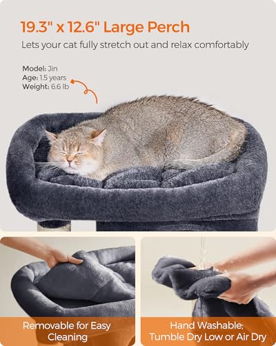 Cat Tree 29.1 (M (19.3"L x 12.6"W x 29.1"H) / Smoky Gray)