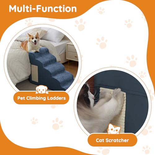 Dog Stairs for Small Dogs 15.7" H (Navy / 3-Step 15.7"H)
