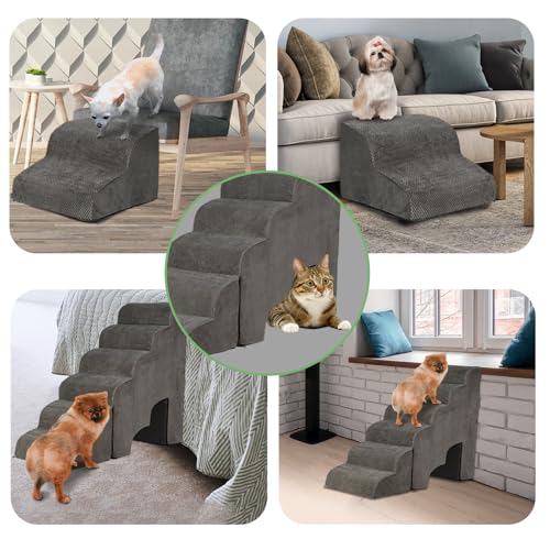 Pet Dog Stairs for Small Dogs for Beds 25 (Grey 28" H)