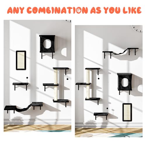 Cat Wall Shelves Set (Black)
