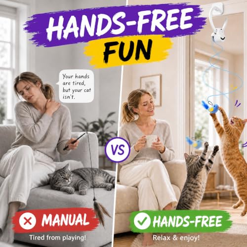 Interactive Cat Toys for Indoor Cats (White)