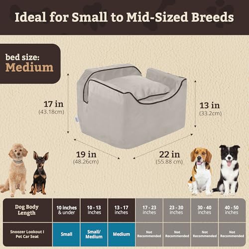 Medium Snoozer Luxury Lookout Car Seat (Buckskin/Java Cording / Medium)