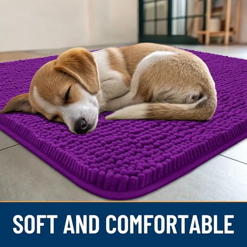 Dog Door Mat for Muddy Paws 24x16 (Purple / 24"X16")