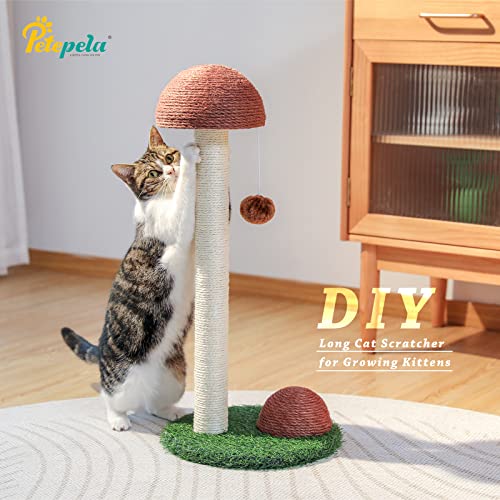 Mushroom Cat Scratching Post for Kittens & Small Cats (Mushroom Brown / 18.9")