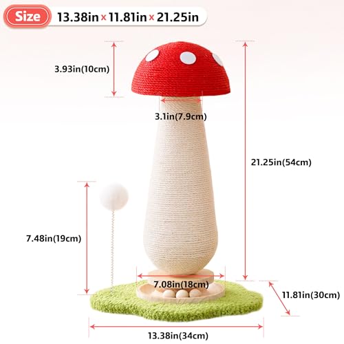 Mushroom Cat Scratching Post Cat Tree (Mushroom)