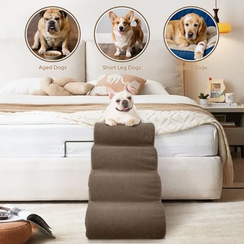 5 Step Pet Stairs for High Beds & Sofas (Brown / 5-step 22.8"H)