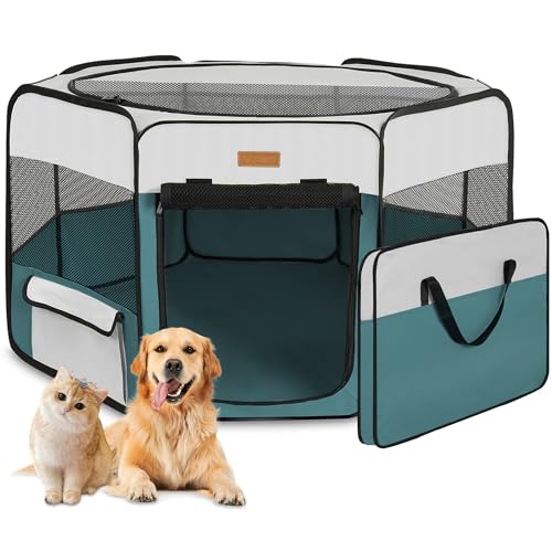 Portable Dog Playpen (Small / Blue)