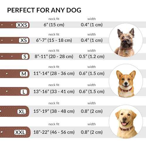 Tangle Free Rolled Leather Dog Collar (Cinnamon / XS)