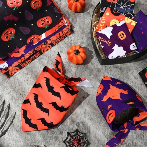 100 Pcs Halloween Dog Bandanas Bulk (Halloween / 25.6 x 17.7 x 17.7 Inch)