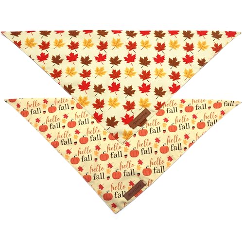 Fall Dog Bandanas 2 Pack (Autumn / Small)