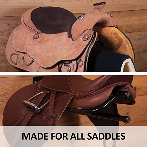 Wall Mount Saddle Rack with Single Pad Bar (Mounted Rack w/Single Pad Rack - 2 Pack / Black)