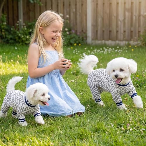 Dog Pajamas Onesie (01 Blue Heart / XS (2.5-4 lb) Chest: 11.8")