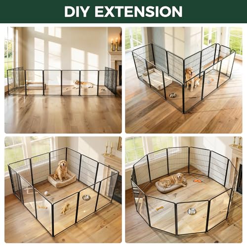 AuraSpace Pro Acrylic & Wire Mesh Indoor Dog Playpen (Black / 40"H)