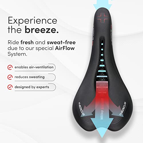 Mountain Bike Seat Made of Comfortable Memory Foam I MTB Saddle with Innovative Ergonomic 5 Zone (MTB)