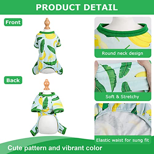 Dog Pajamas Pjs Dog Clothes for Small Dogs Girl Boy Medium Size Dogs Soft Stretchy Dog Jumpsuit Puppy Clothes Doggie Onesies Cat Pet Jammies Outfit (Banana / Small（3-5 lb))