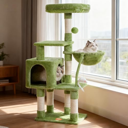Cat Tree with Toy (Green / 43.3 inch)