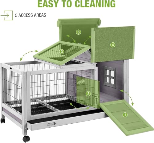Rabbit Hutch 2 (Grey / 40.4"L x 23.6"W x 28.3"H)