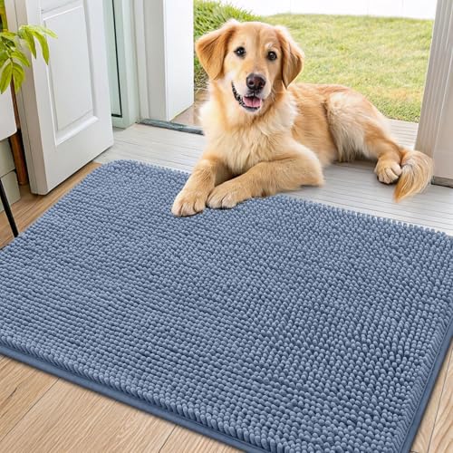 Dog Door Mat for Muddy Paws 36x24 (Airy Blue / 36"X24")