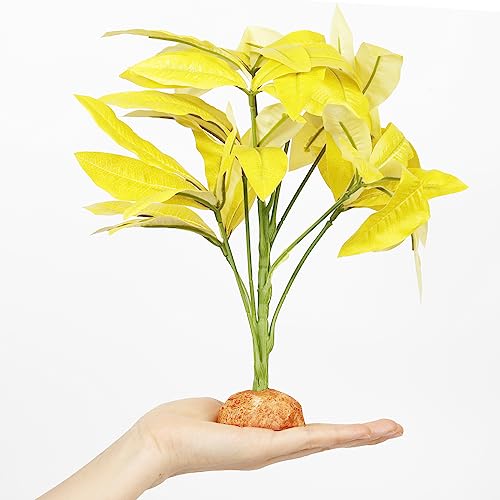 Fake Yellow Money Tree Reptile Plants Ball Python Terrarium Décor (O-fake Yellow Money Tree Plant)