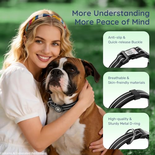Airtag Dog Collar (Z: Black / S: with Airtag Holder)