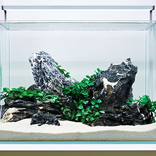 Dark Seiryu Stone 17lb Aquarium Rocks Stones for Fish Tank Decor (08 Dark Seiryu Stones(3-11inch,17lbs))