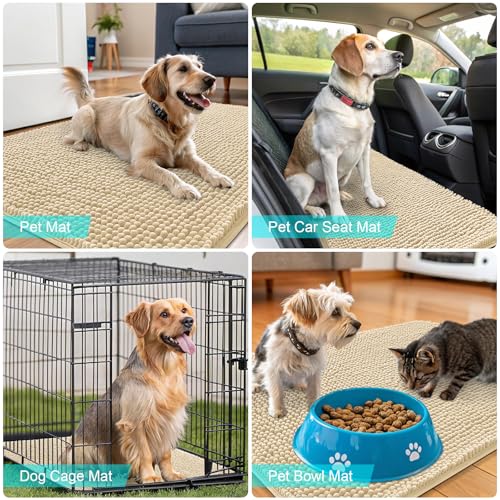 Dog Door Mat for Muddy Paws 59x35 (Sand / 59" X 35")