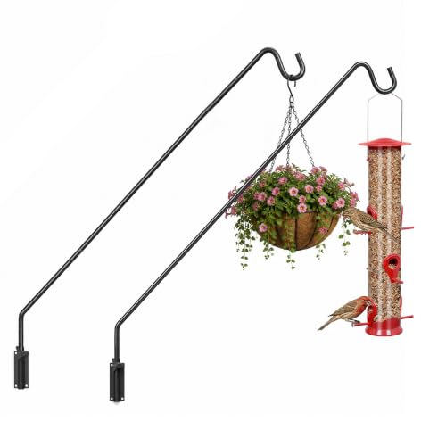 2 Packs Heavy Duty Extended Reach Wall Mounted Deck Hook Wall Pole (43in Long Wall Mounted Hook-2 Packs)