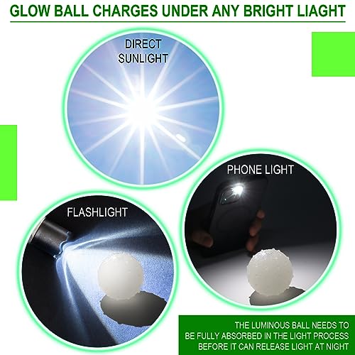10 Pcs Glow in the Dark Dog Ball 2.4 Inch Rubber Glowing Fetch Toys