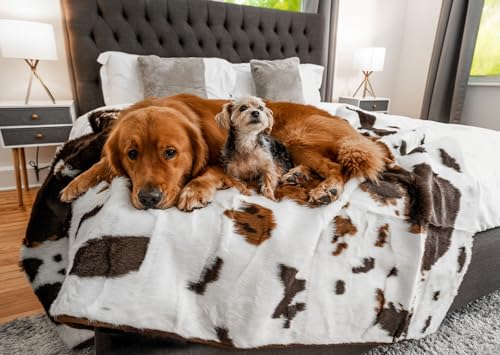 PupProtector Waterproof Throw Blanket (Brown Cowhide / Original (60" L x 50" W))