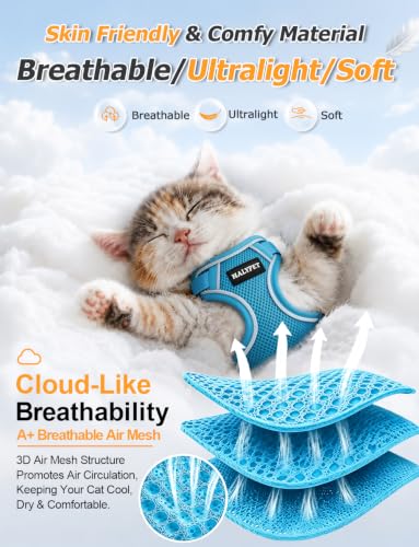 Cat Harness and Leash Set (Night Blue / X-Small (4-6lb))