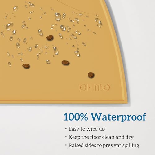 Cat Food Mat Silicone Pet Feeding Mat (20"L x 12"W / Honey)