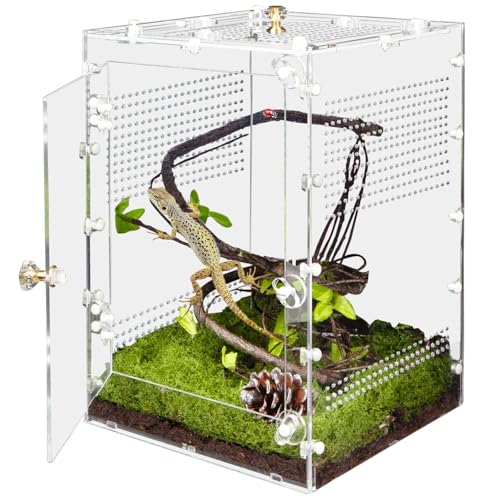 Reptile Enclosure 10 Gallon for Crested Gecko (X Large-18''x12''x12'')
