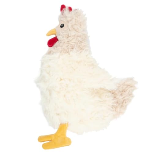 Interactive Squeaky Dog Toy (Crinkle Chicken (Beige) / Large)