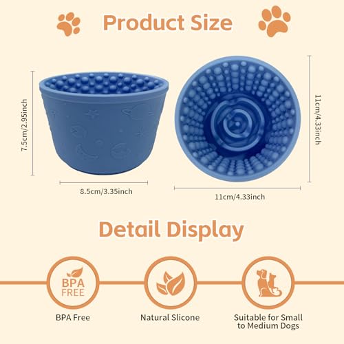 Dog Lick Bowl (S-M / Dark Blue)