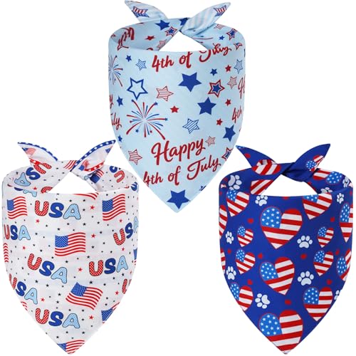 4th of July Dog Bandanas XLarge 3PCS (Independence-26 / X-Large)
