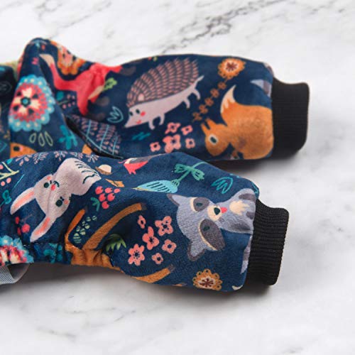 Small Dogs Outfit Soft Puppy Onesies Pjs Dog Pajamas Pet Coat Cat Apparel Comfy Doggie Jumpsuit Bodysuit for All Seasons (A06-Forest family / X-Large)