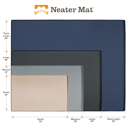 Neater Mat Pet Mats for Food and Water (24"L x 16"W / Light Blue)