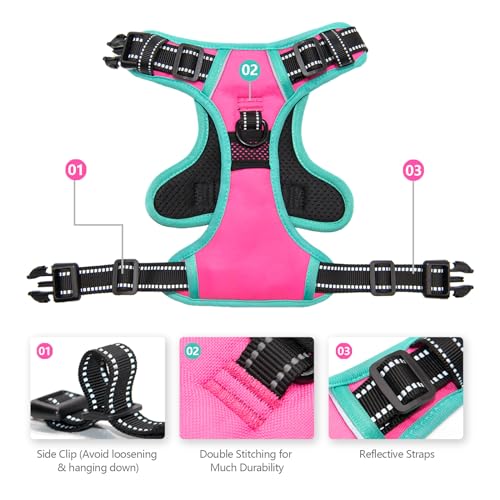 Upgraded No Pull Dog Harness (Pink / Large)