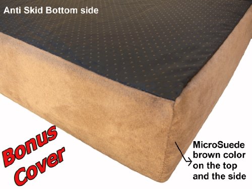 Luxury Extra Large Orthopedic Memory Foam Dog Bed for Large Dogs with Durable Waterproof Internal Case (40.0"L x 35.0"W x 4.0"Th / Chocolate Brown)