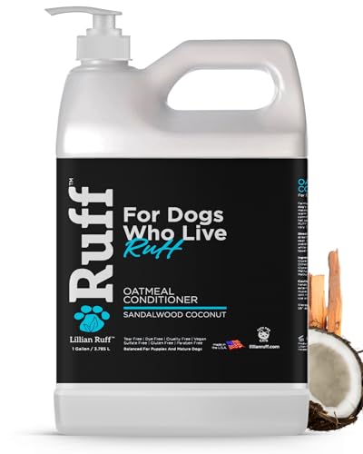Ruff by Lillian Ruff Sandalwood Coconut Oatmeal Conditioner for Dogs (Gallon With Pump)