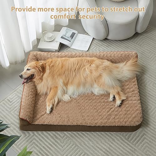 Orthopedic Washable Dog Bed (Beige Coffee / 36.0"l x 27.0"w x 6.5"th)