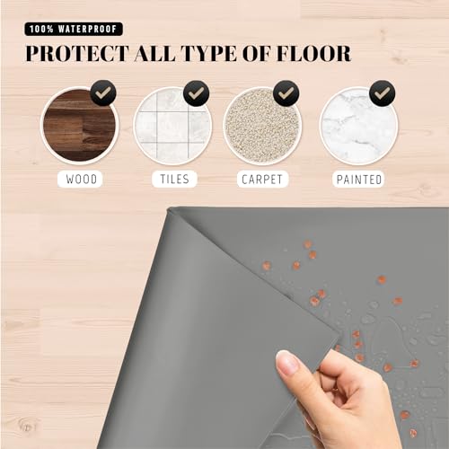 23x16 Waterproof Silicone Dog Food Mat (Grey / 23" x 16")