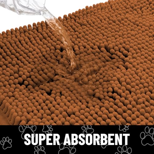 Dog Door Mat for Muddy Paws (48"X30" / Ochre and Black)