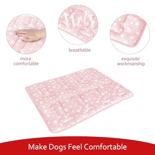 Dog Crate Pad Mat (X-Large 42"X28" / Pink)