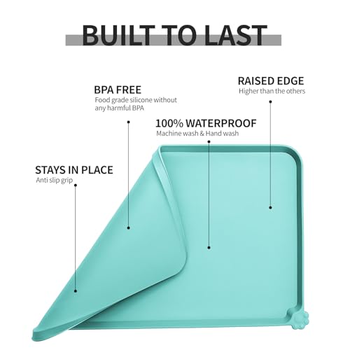 Silicone Pet Feeding Mat (Teal / 18.5" x 11.5")