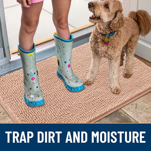 Dog Door Mat for Muddy Paws 54x24 (Peach / 54"X24")