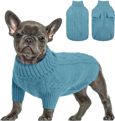 Small Dog Pullover Sweater for Medium Dogs Boys (Medium / Peacock Blue)