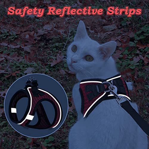 Cat Harness and Leash for Walking Escape Proof (XXS / Red)