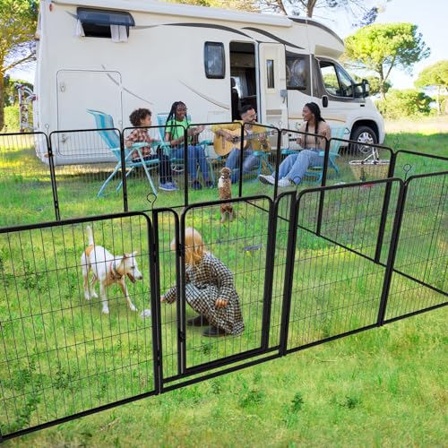 Dog Playpen Outdoor Extra Wide 12 Panels Heavy Duty Dog Fence 40" (32"W x 40"H)