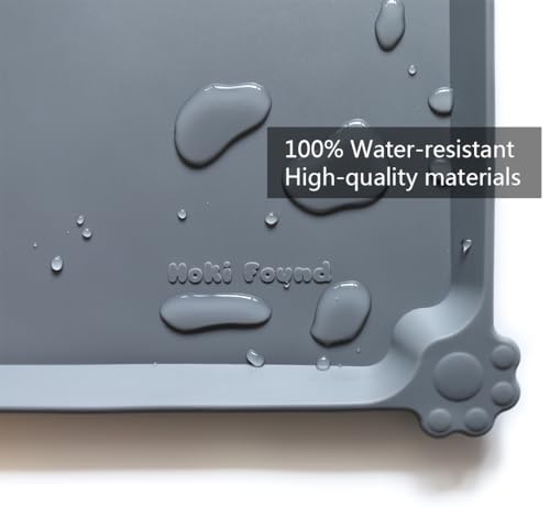 XX Large Silicone Pet Feeding Mats (28"L x 26"W / Gray)